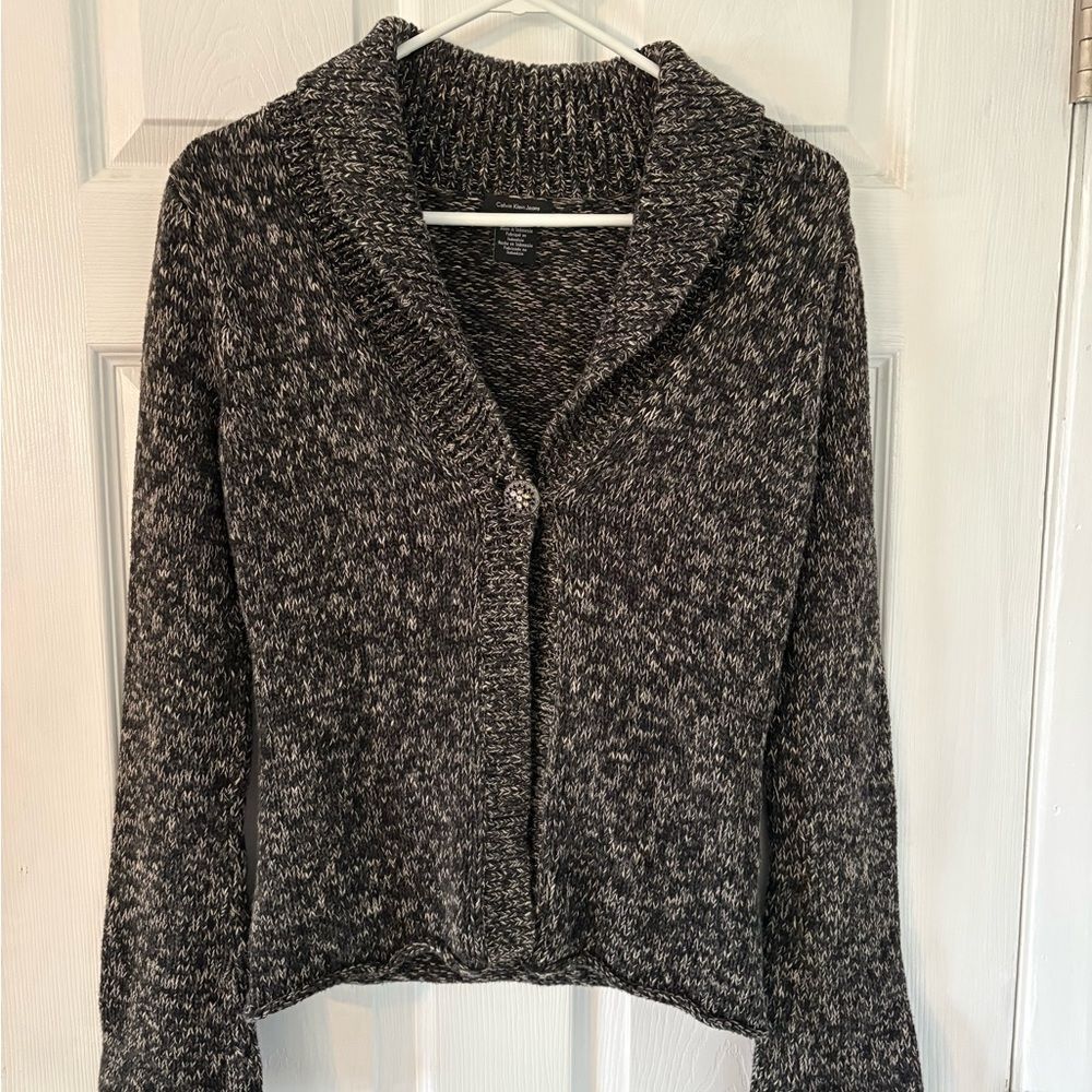 Marled Knit Cardigan Neutral Cozy Button Front Petite Minimalist Sweater - Picture 7 of 7